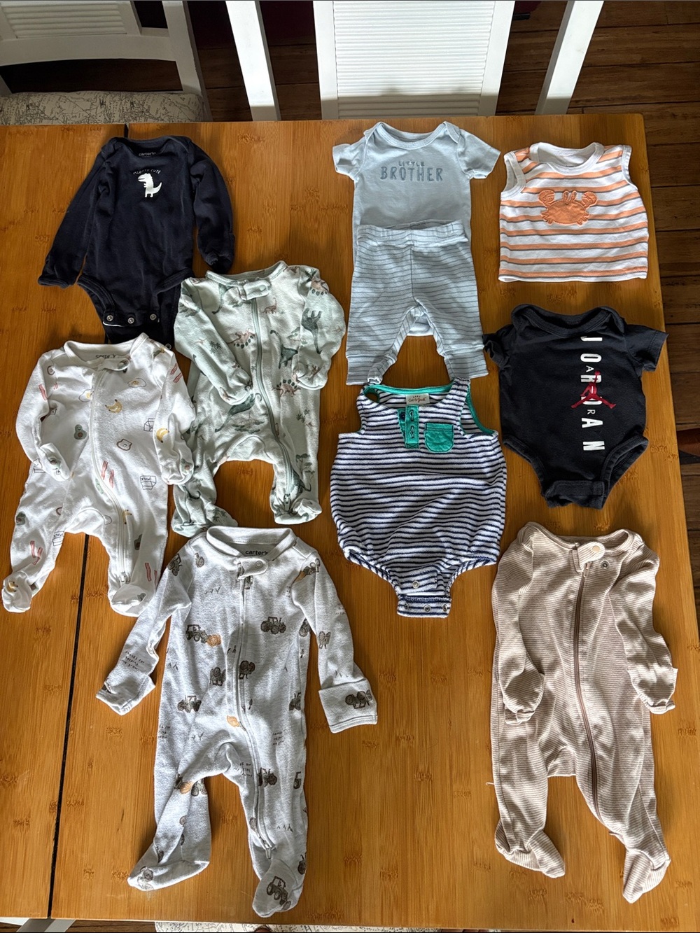 10 Piece Baby Boy Bundle Newborn with Sleepers